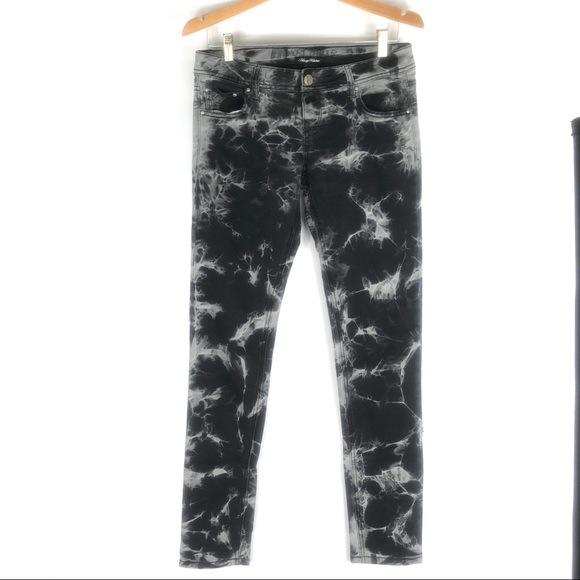 Almost Famous Denim - Tie dye black & white skinny jeans sz 9